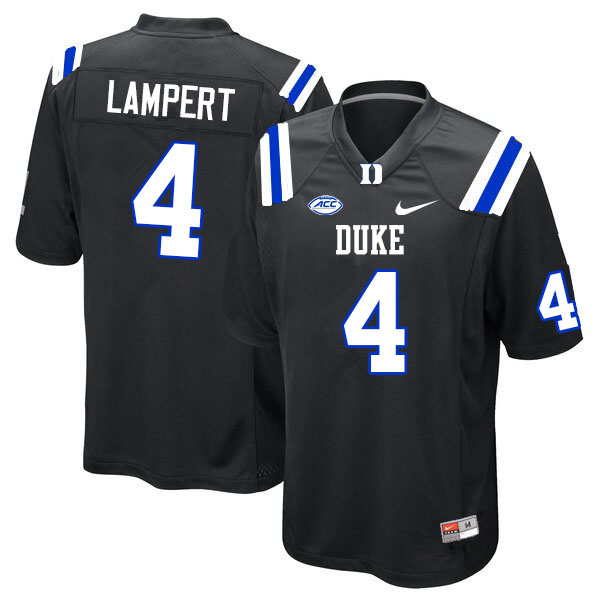 Men #4 Nick Lampert Duke Blue Devils College Football Jerseys Sale-Black - Click Image to Close